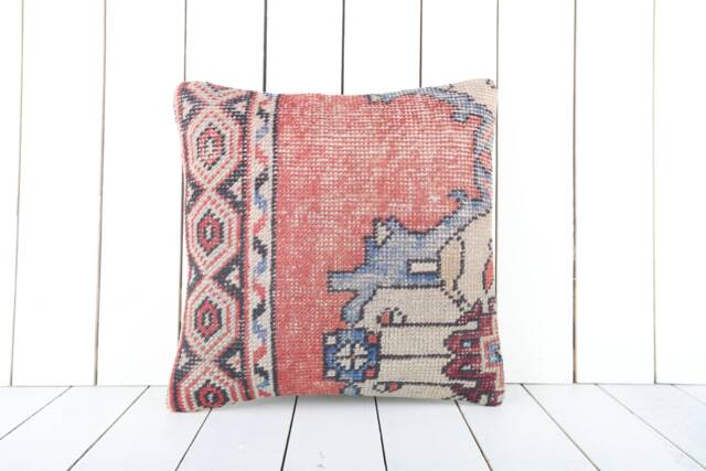 16x16 Vintage Turkish Kilim Pillow Bohemian Cushion Cover - image 1
