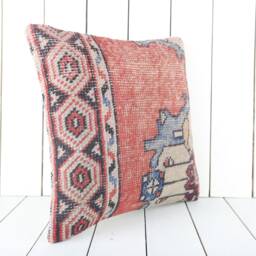 16x16 Vintage Turkish Kilim Pillow Bohemian Cushion Cover - thumbnail 2