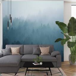 Forest Wallpaper Mural, Misty Wallpaper, Peel & Stick Wall Mural, Removable Mural - thumbnail 2