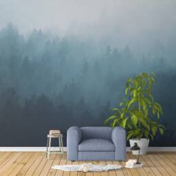 Forest Wallpaper Mural, Misty Wallpaper, Peel & Stick Wall Mural, Removable Mural - thumbnail 3