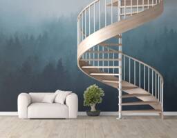 Forest Wallpaper Mural, Misty Wallpaper, Peel & Stick Wall Mural, Removable Mural - thumbnail 1