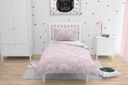 Pink & White Rainbow Bedding, Duvet Covers, Fitted Sheets, Children's Decor, Girly Bedding - thumbnail 1