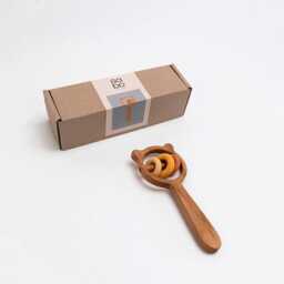 Wooden Baby Rattle First Christmas Gift, Infant Montessori & Sensory Toys, 3+ Years Old Gift - thumbnail 3
