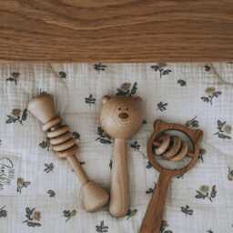 Wooden Baby Rattle First Christmas Gift, Infant Montessori & Sensory Toys, 3+ Years Old Gift - thumbnail 4