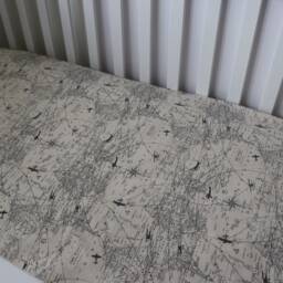 Vintage Map Crib Sheet - Navy Or Gray - thumbnail 2