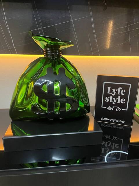Money Bag - Sculpture Pop Art Statue Alec Monopoly Inspired Chrome Scrooge Mcduck Bear - image 1