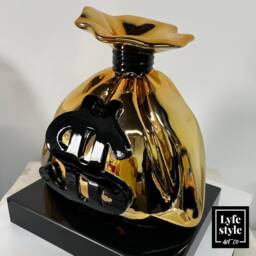 Money Bag - Sculpture Pop Art Statue Alec Monopoly Inspired Chrome Scrooge Mcduck Bear - thumbnail 4