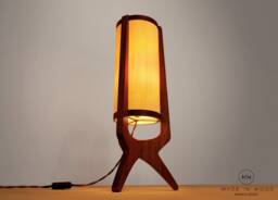 Table Light/Lamp From Wood. Decorative Lighting, 70S Lighting