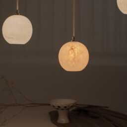 Selene - Alabaster Ceiling Light, White Pendant Lamp, Chandelier, Hanging Lamp With & Brass Or Nickel - thumbnail 3
