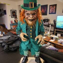 Leprechaun Inspired Free Standing Prop Four Foot Tall With Hat & Stand Platform. Poseable Joints New Updated Version - thumbnail 2