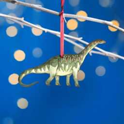 Wooden Jobaria Dinosaur Christmas Tree Decoration, Birch Plywood Lover Gift, Keepsake, Watercolourart - thumbnail 1