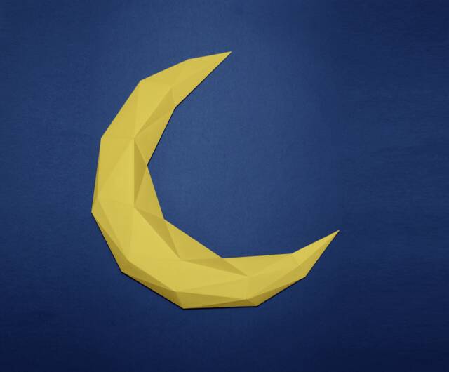 Papercraft Moon Diy Lamp Decor 3D Origami Low Poly Lantern - image 1
