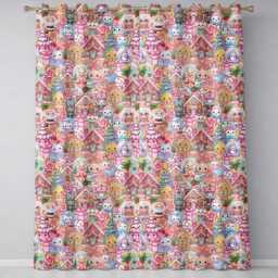 Cute Christmas Gingerbread Candy Warm Beige Background Seamless Pattern Readymade Eyelet Ring Top Thermal 100% Blackout Curtains - thumbnail 2