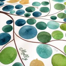Family Tree Original Watercolor Painting Silver Or Gold Pigment Colors - Family Tree Maker Onceuponapaper - thumbnail 2
