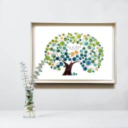Family Tree Original Watercolor Painting Silver Or Gold Pigment Colors - Family Tree Maker Onceuponapaper - thumbnail 1