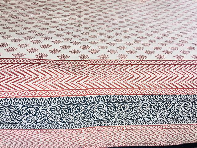 Paisley Print Bedsheet Block Printed Natural Colour 2 Pillow Covers Soft & Comfy Bedspread Table Cover Home Decor Bedroom - 60x90 B61 - image 1