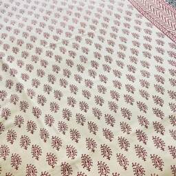 Paisley Print Bedsheet Block Printed Natural Colour 2 Pillow Covers Soft & Comfy Bedspread Table Cover Home Decor Bedroom - 60x90 B61 - thumbnail 3