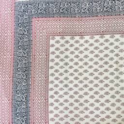 Paisley Print Bedsheet Block Printed Natural Colour 2 Pillow Covers Soft & Comfy Bedspread Table Cover Home Decor Bedroom - 60x90 B61 - thumbnail 2
