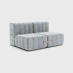 Modular Sofa - Curt Set 4 Loveseat, Chaise Lounge, Removable Covers, Flexible Seating, Barcelona Fabric - thumbnail 1