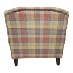 Queen Anne Wingback Fireside Chair Extra Wide Tartan Armchair - thumbnail 4