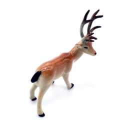 Miniature Ceramic Deer Buck Forest Animal Little Brown Beige Figurine Small Statue Tiny Decoration Hand Painted Collectible Figure Deco - thumbnail 3