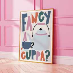 Retro Fancy A Cuppa Kitchen Print, Cute Tea Gift For Foodie, Lover Wall Art 2719 - thumbnail 2