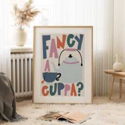 Retro Fancy A Cuppa Kitchen Print, Cute Tea Gift For Foodie, Lover Wall Art 2719 - thumbnail 3
