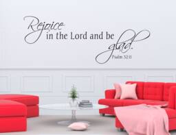 "Vinyl Wall Decal - Psalm 3211 ""Rejoice in The Lord & Be Glad" - thumbnail 1