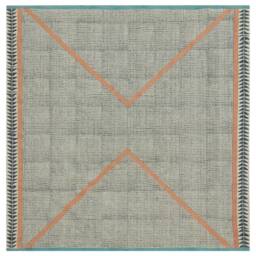 Hand Woven Cotton Dhurrie Rug, Geometric Accent, Area Rug - thumbnail 3