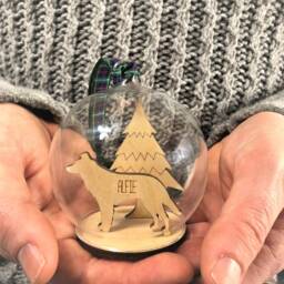 Personalised Pet Christmas Glass Bauble Laser Cut Dog/Cat Decoration - thumbnail 2