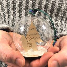 Personalised Pet Christmas Glass Bauble Laser Cut Dog/Cat Decoration - thumbnail 3