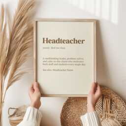 Personalized Headteacher Definition Print - Custom Name Gift For Principal, Headmaster, Or Headmistress School Leader Wall Art - thumbnail 1