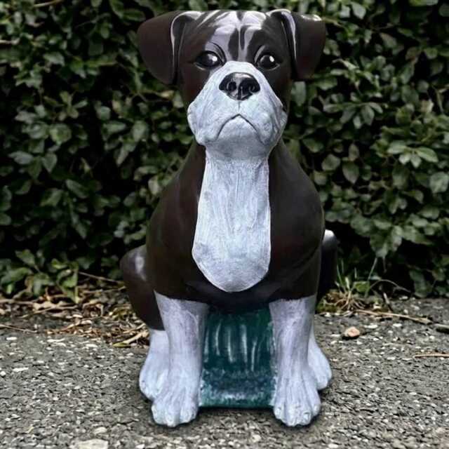 Concrete Boxer Dog Sculpture Outdoor Figurine Cement Animal Statue Dog Lover Gift Handmade Decoration Memorial Decor - image 1
