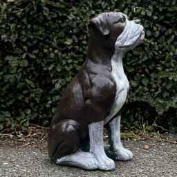 Concrete Boxer Dog Sculpture Outdoor Figurine Cement Animal Statue Dog Lover Gift Handmade Decoration Memorial Decor - thumbnail 4
