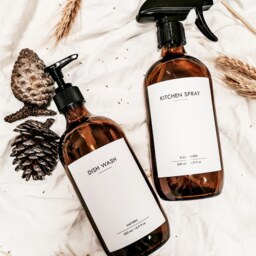 Amber Glass Soap Dispenser 500Ml //Minimalist Kitchen Bottles with Lotion Pump // Refillable//Kitchen Decor Housewarming Gifts - thumbnail 2