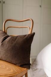 Layton Coffee Faux Ultra Suede Pillow Cover - thumbnail 1