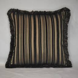 Black Gold Chenille Damask Fringed Decorative Throw Pillows For Sofa Chair Handmade in Usa - thumbnail 2
