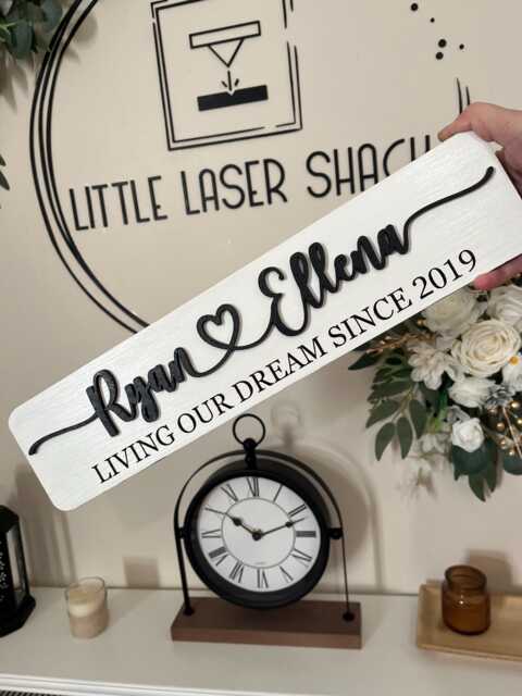 Personalised Wooden Plaque - Any Quote Birch Plywood 3D & Engraved Gift 2 Sizes Home Decor Wall Favourite Saying - image 1