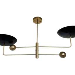 Mid-Century Modern Brass Pendant Chandelier - Stilnovo Style Dining Light - thumbnail 4