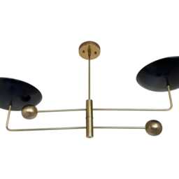 Mid-Century Modern Brass Pendant Chandelier - Stilnovo Style Dining Light - thumbnail 3