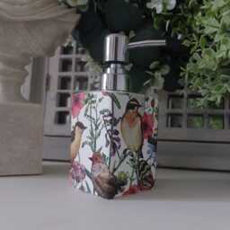 Lovely Thistle & Wildflower Floral Decoupaged Ceramic Soap Dispenser. Matching Items Available - thumbnail 3