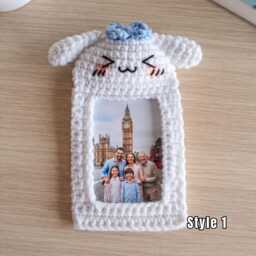 Personalized Animal Crochet Photo Frame, Handmade Picture Cute Nursery Decor, Custom Keepsake Gift, Home Decor - thumbnail 2
