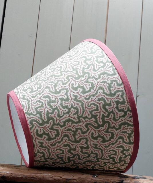 Sanderson Dulcie Green With Pink Trim Handmade Lampshade Tapered - image 1
