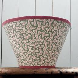 Sanderson Dulcie Green With Pink Trim Handmade Lampshade Tapered - thumbnail 2