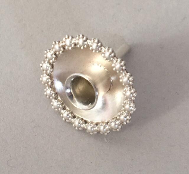 Birthday Candle Holder in Sterling Silver.cake Decoration For Wedding, Birthday, First Birth, Baptism. Cake Topper Daisy As Gift Bride - image 1
