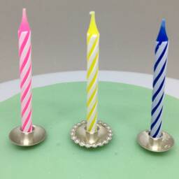 Birthday Candle Holder in Sterling Silver.cake Decoration For Wedding, Birthday, First Birth, Baptism. Cake Topper Daisy As Gift Bride - thumbnail 3