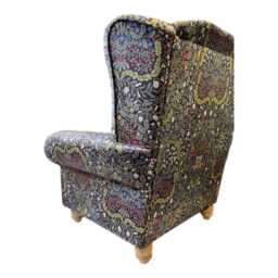 William Morris Blackthorn Velvet Wingback Chair Queen Anne Style - thumbnail 2