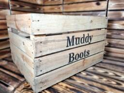 Boots & Shoe Storage - Vintage Apple Crate Wooden Handmade Muddy Boots - thumbnail 1