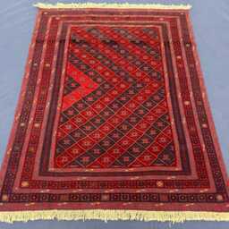 5x6 Afghan Mashwani Deep Red Geometric Wool Area Rug, Tribal Mixture Weaved Antique Boho Living Room Hand Knotted Accent Decor - thumbnail 2