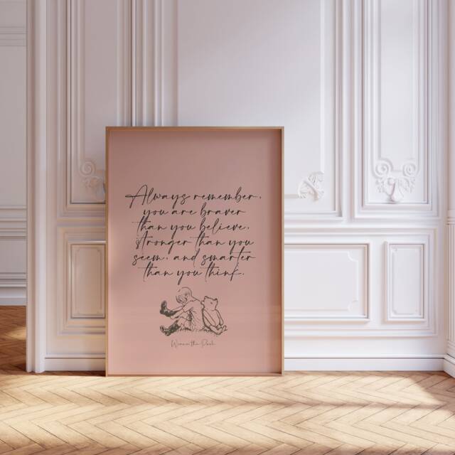 Classic Winnie The Pooh Quote Print, Pooh, Winnie Pooh Quotes, Art, Card - image 1